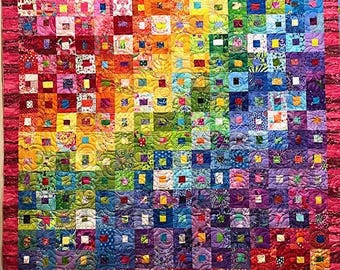 Handmade Scrap Quilt: Vibrant Color Pop Lap Quilt