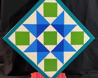 Nursery Art, Hand Painted Wood Barn Quilt: Folk Art for Home or Garden