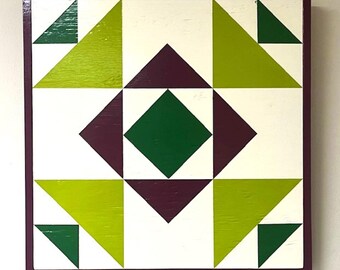 Hand Painted Wood Barn Quilt: Summer Wind Folk Art Decor