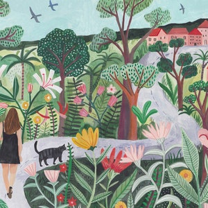 Country Walk | Kunst print | Planten | Tuin print | Illustratie | Botanische | Kunst aan de muur | Woondecoratie | Bloemen | Bloemen