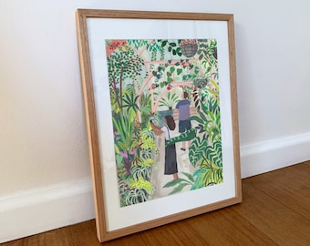 Botanische Tuinen Print | Botanisch | Tropische | Floral Art Print | Kunst aan de muur | Illustratie