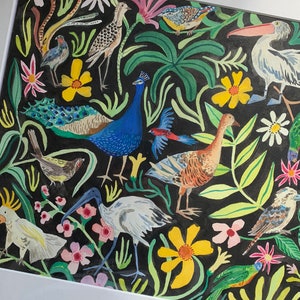 Vogels Dierlijke Nature Art Print Kunst aan de muur Illustratie afbeelding 3