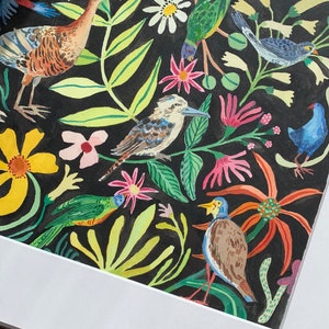 Vogels Dierlijke Nature Art Print Kunst aan de muur Illustratie afbeelding 2