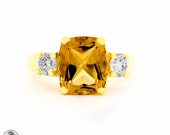 Citrine Ring, Engagement Ring W Citrine, November Birthstone ring, Orange Stone Ring, Five Carat Citrine Engagement Ring LDR02307