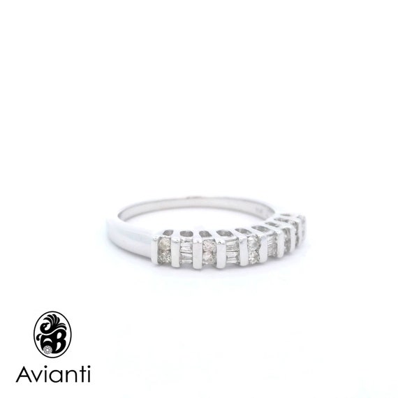 Anniversary Band, Baguette and Round Cut Diamond … - image 4