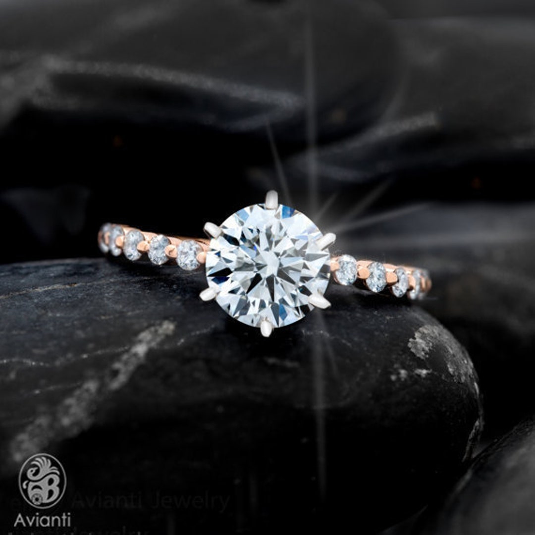 Glamira Carat Rose Gold Diamond Ring 14K Rose Gold Round Diamond