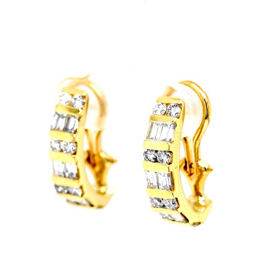 Diamond Earrings, Yellow Gold Earrings, Diamond F… - image 2