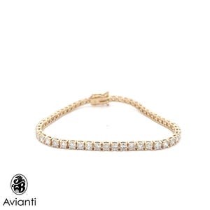 14K White Gold Diamond Tennis Bracelet: 4.58 Carat Round Brilliant Cut