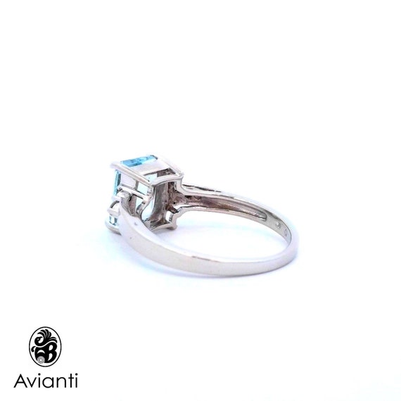 Gemstone Ring, 14K Emerald Cut Aquamarine Ring, A… - image 6