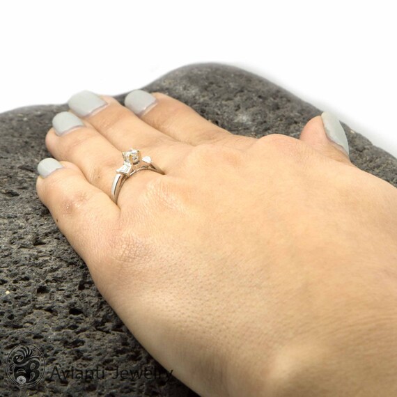Diamond Ring, Baguette Diamond Ring, Bow Like Des… - image 5