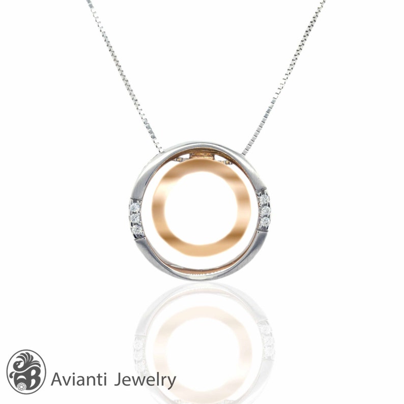 Diamond Pendant Eternity Two Tone Necklace Image 0