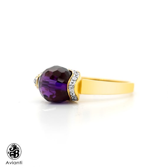 Amethyst Ring, Purple Stone Ring, Briolette Cut A… - image 5