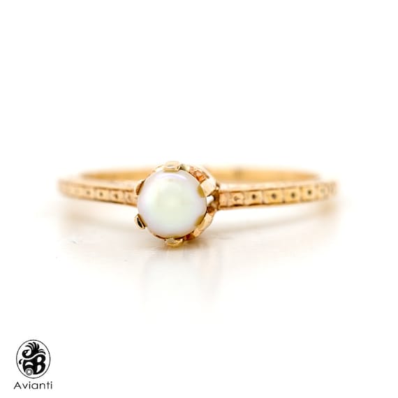 Pearl Ring, Vintage Pearl Ring, June Birthstone Ri