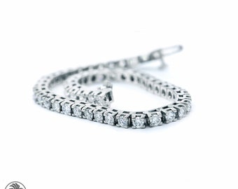 Diamond Bracelet, Tennis Bracelet, Traditional Tennis Bracelet With Diamonds, Four Carat Diamond Tennis, White Gold Diamond Bracelet