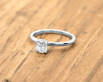 Engagement Ring, Solitaire Oval Engagement Ring, Oval Diamond Engagement Ring, Diamond Ring With Oval Cut, Oval Diamond Dainty Ring