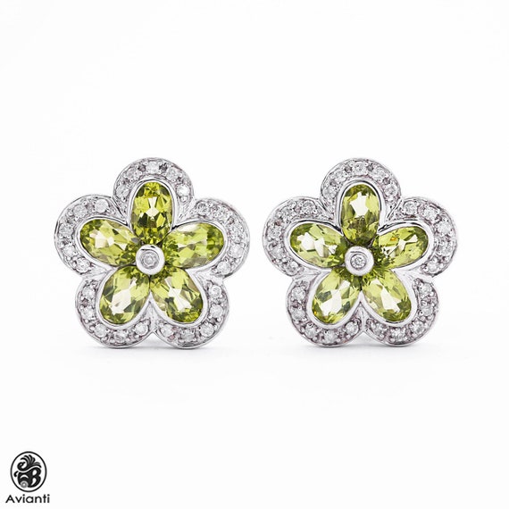 Peridot Earrings, August Birthstone Earrings, Peri