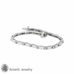 Round Diamond Tennis Bracelet: 0.45 Carat 14K White Gold