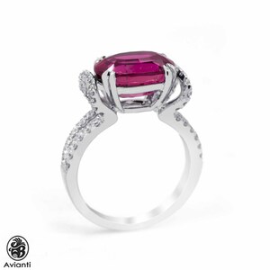 Rubellite Ring, Tourmaline Engagement Ring, Red Rubellite Ring, Rubellite Engagement Ring, Oval Rubellite Tourmaline Ring, Pink Tourmaline image 2