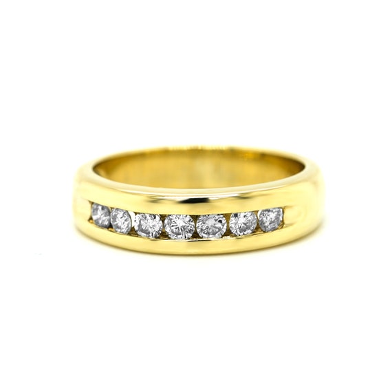 Wedding Band, Diamond Band, Men's Diamond Wedding… - image 2