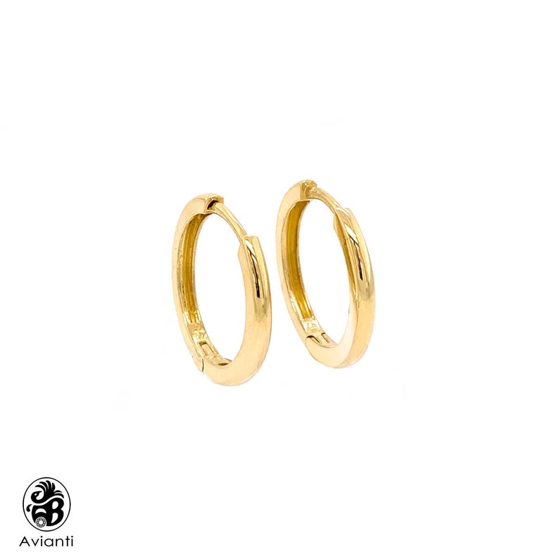 EAR01948 Lever Back Earrings Yellow Gold Earrings 14 Karat Huggies Earrings Gold Lever Back Earrings Hoops Earrings