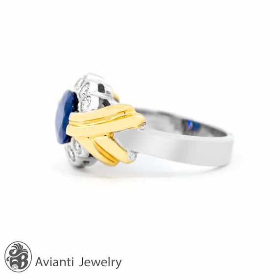 Two tone deals sapphire ring