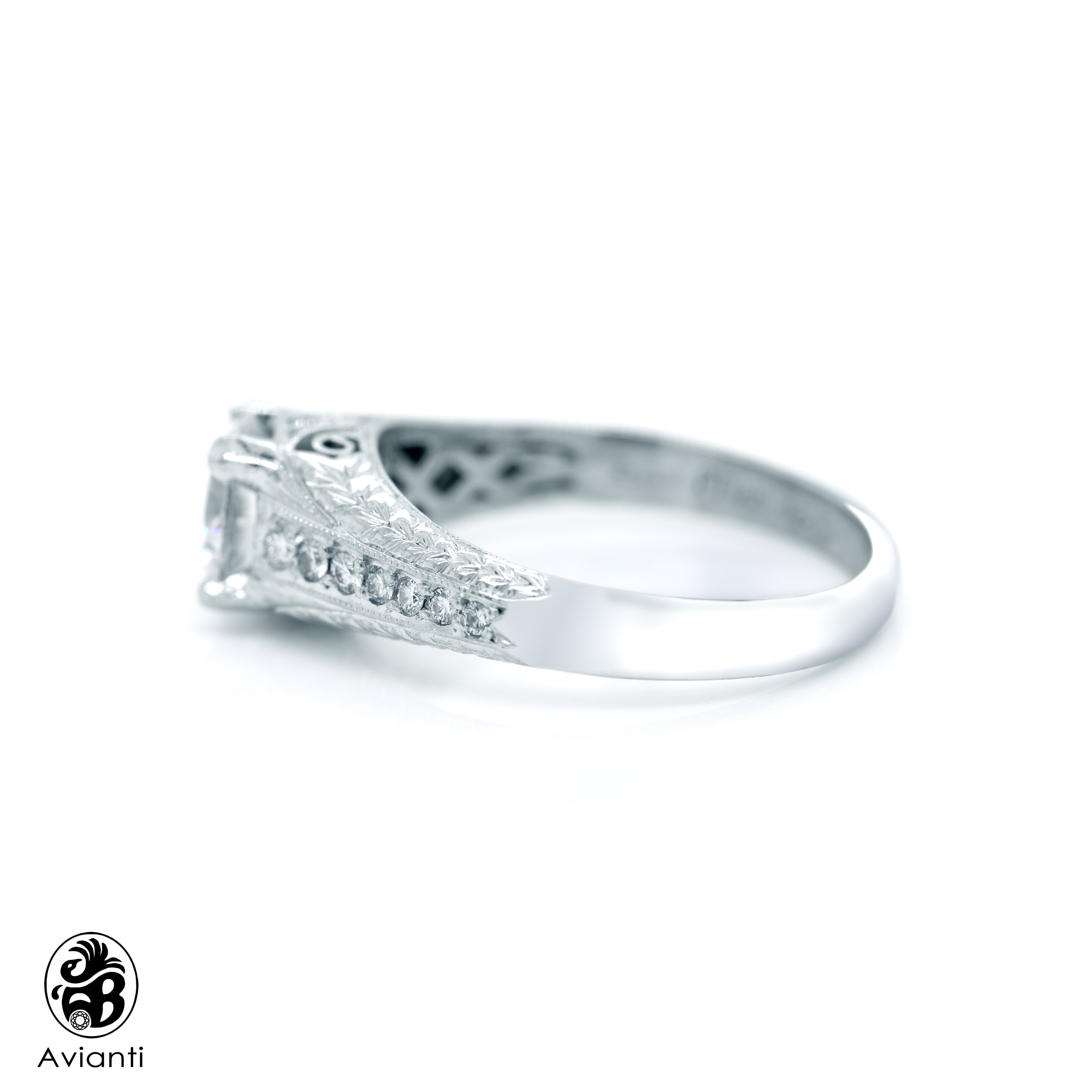Pear Cut Lab Diamond Engagement Ring Rose Gold Vintage Halo Ring