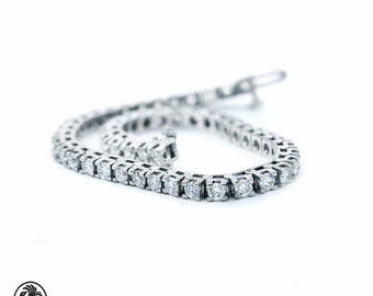 14kt White Gold Diamond Tennis Bracelet: 4.80 Carat, SI1 Clarity
