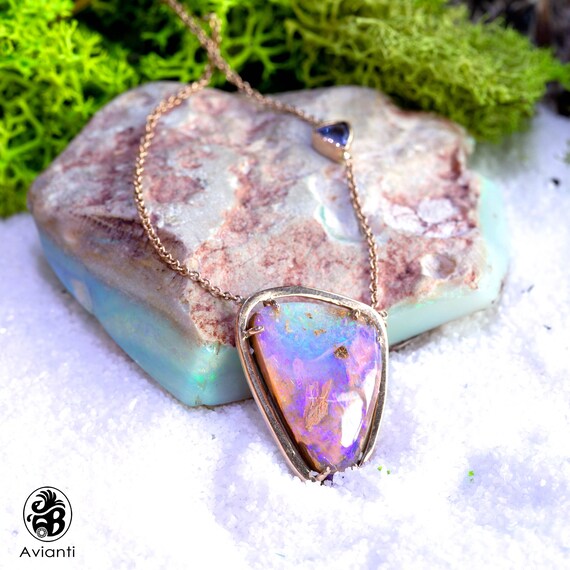 Opal Necklace Rainbow Opal Necklace 