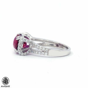 Rubellite Ring, Tourmaline Engagement Ring, Red Rubellite Ring, Rubellite Engagement Ring, Oval Rubellite Tourmaline Ring, Pink Tourmaline image 3