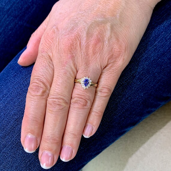 Tanzanite Ring, Violet Blue Gemstone Engagement R… - image 4