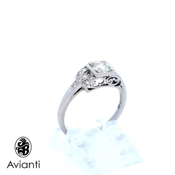 Engagement Ring Set, Vintage Diamond Engagement R… - image 8