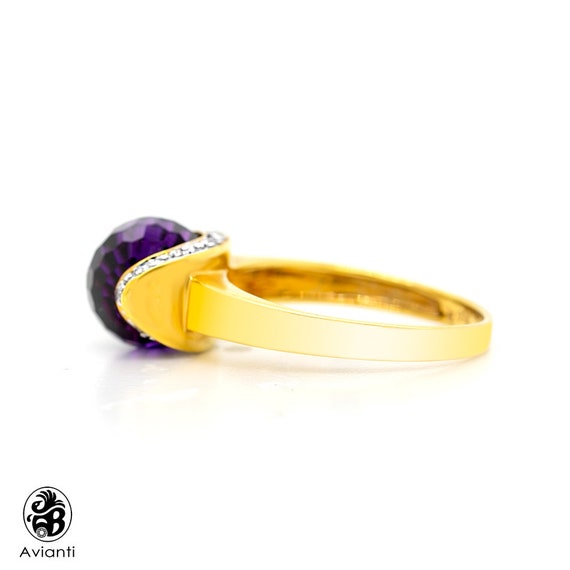 Amethyst Ring, Purple Stone Ring, Briolette Cut A… - image 6