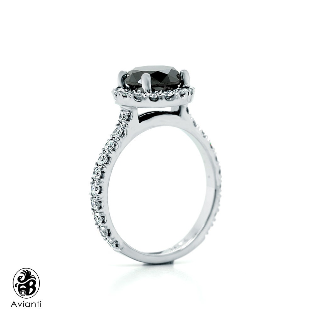 Custom Black Diamond Engagement Ring – David's House of Diamonds
