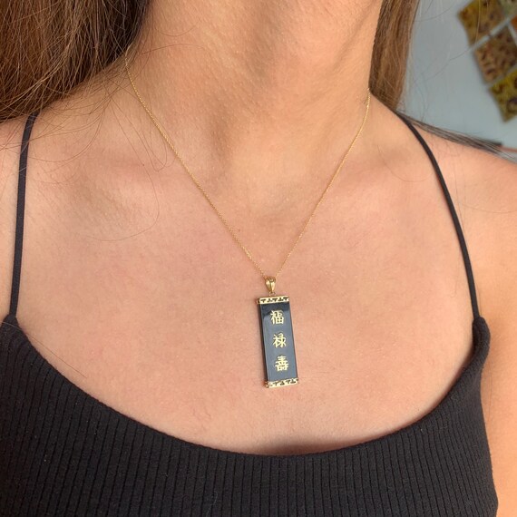 Onyx Pendant Black Onyx Pendant Yellow 