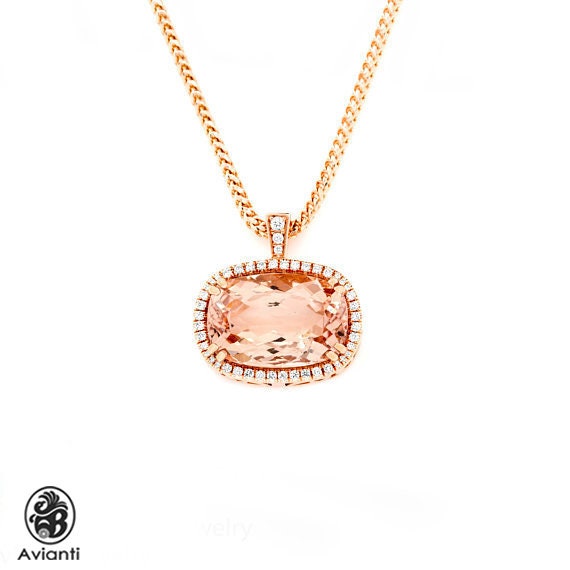 Morganite Pendant Diamond Morganite 