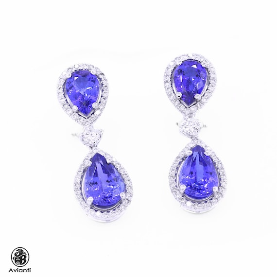 Etsy tanzanite deals earrings