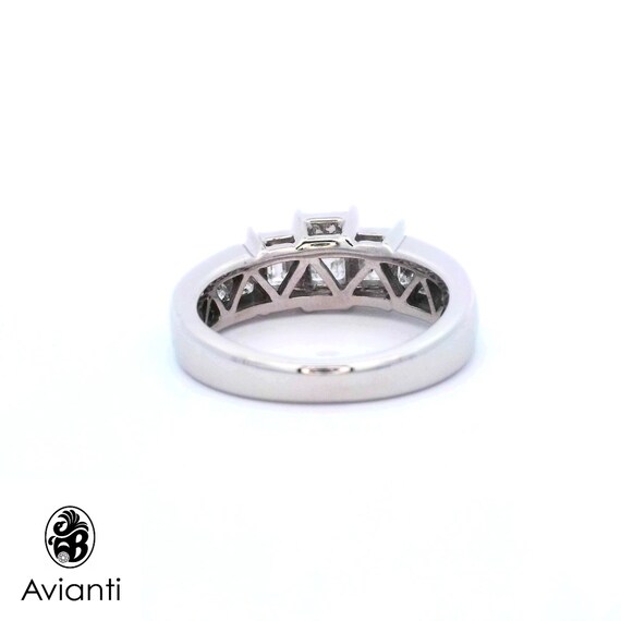 Engagement Ring, Emerald Cut Three Stone Ring, Vi… - image 5