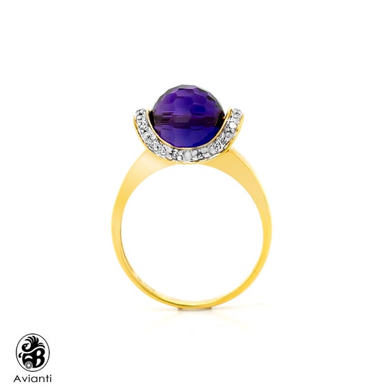 Amethyst Ring, Purple Stone Ring, Briolette Cut A… - image 3