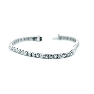 Diamond Tennis Bracelet: 2.27 Carat Round Diamonds, 14K White Gold