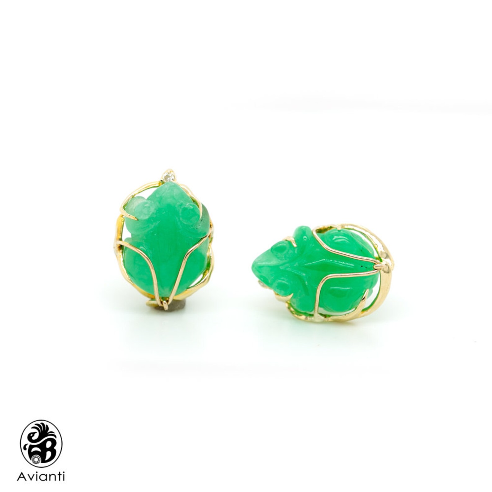 Jade Earrings Green Jade Earrings Light Green Frog Shaped Etsy