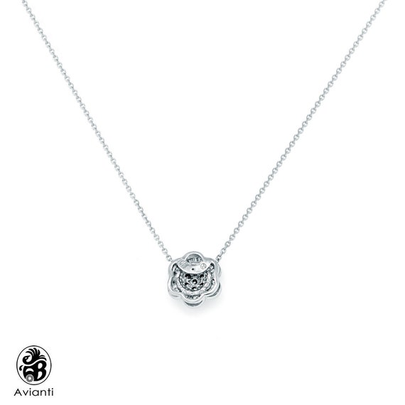 Diamond Pendant, Pendant With baguettes, Flower D… - image 3