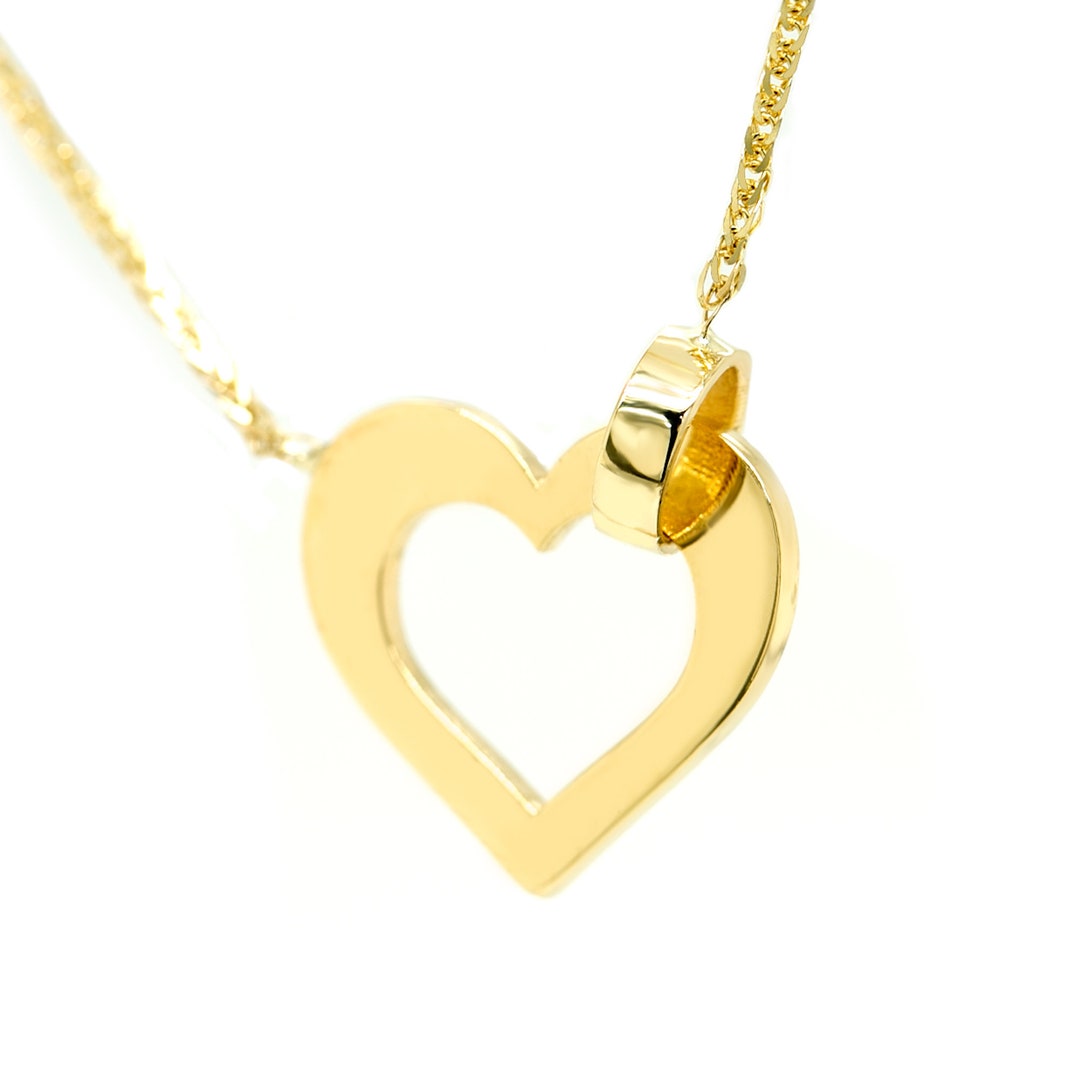 Heart Necklace, Heart and A Circle Pendant, Circle and A Heart Necklace