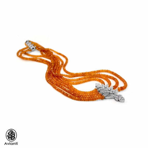 Garnet Necklace, Orange Garnet Necklace, Spessart… - image 2