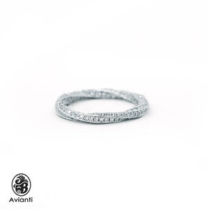 Eternity Diamond Band, Full Eternity Band, Dainty Diamond Band, Two Hundred Diamonds band, Twisted Band Diamond Anniversary Ring image 4