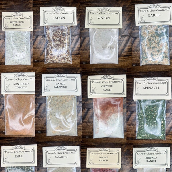 You Pick 3 Dip Mixes: mix and match Party Dip Mixes, Dried Herbs, Seasoning packets