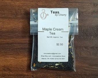 Maple Cream Loose Tea. "Exquisite maple tea with sweet caramel flavor notes and a twist of creamy smoothness."