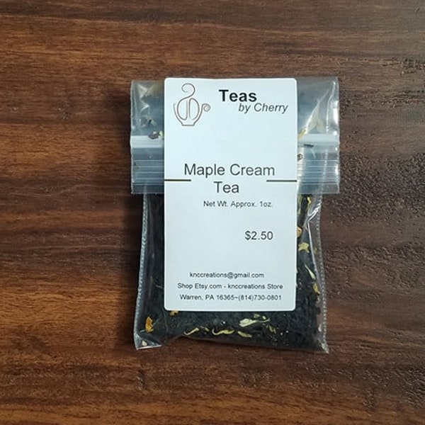 Maple Cream Loose Tea. "Exquisite maple tea with sweet caramel flavor notes and a twist of creamy smoothness."