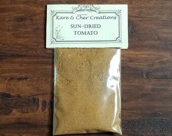 Sun-dried tomato-  Very popular dip mix. Made with natural dehydrated ingredients, no MSG in the mix.  Shelf life 1 year. Great for parties