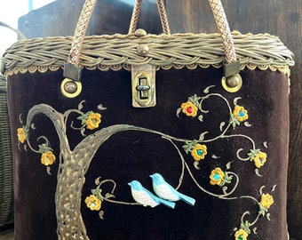 Rare 1950’S Vintage Midas of Miami Birds on a Tree Novelty Purse / Handbag