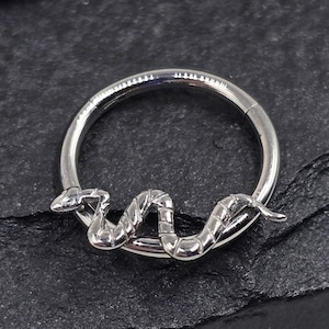 16g Titânio ASTM F136 Snake Implant Grade Articulado Segmento Clicker Septo Hélix Piercing Cartilagem Daith Hoop Piercing Anel